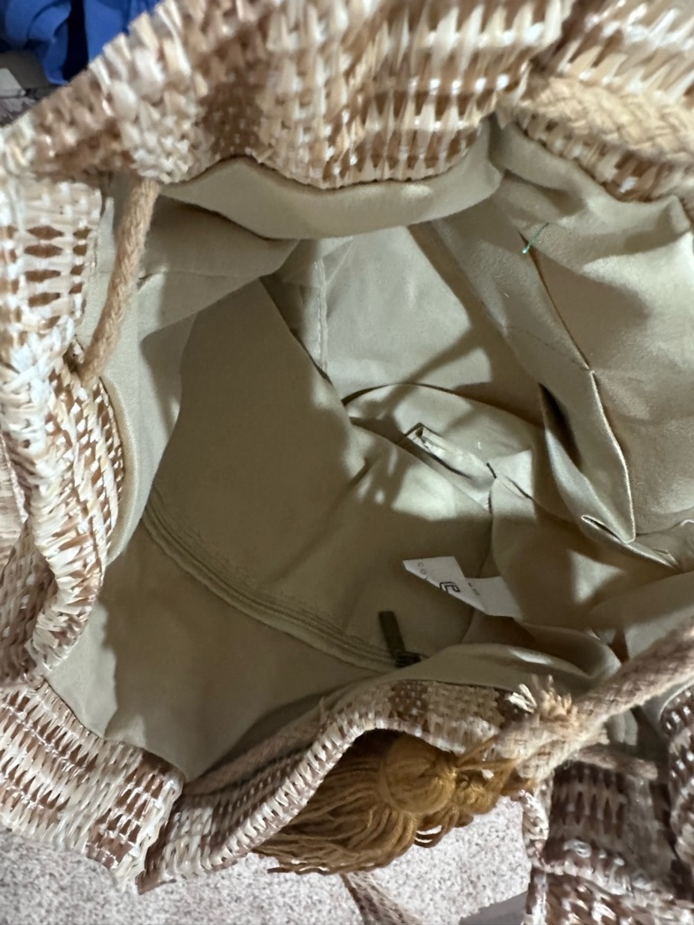Woven Straw Crossbody Bag in Natural Beige - Picture 3 of 3